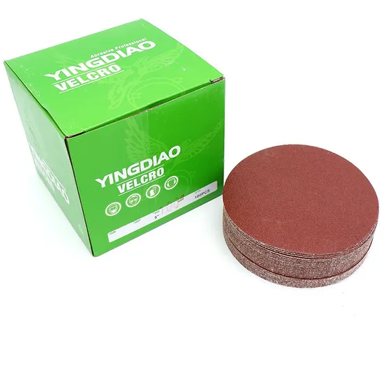 China Factory with/Without Holes Abrasive Red Round Alumium Oxide Hook and Loop Sanding Disc 