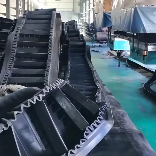 OEM Custom Made Incline Industrial Corrugated Sidewall Rubber Conveyor Belt for Sand and Gravel 